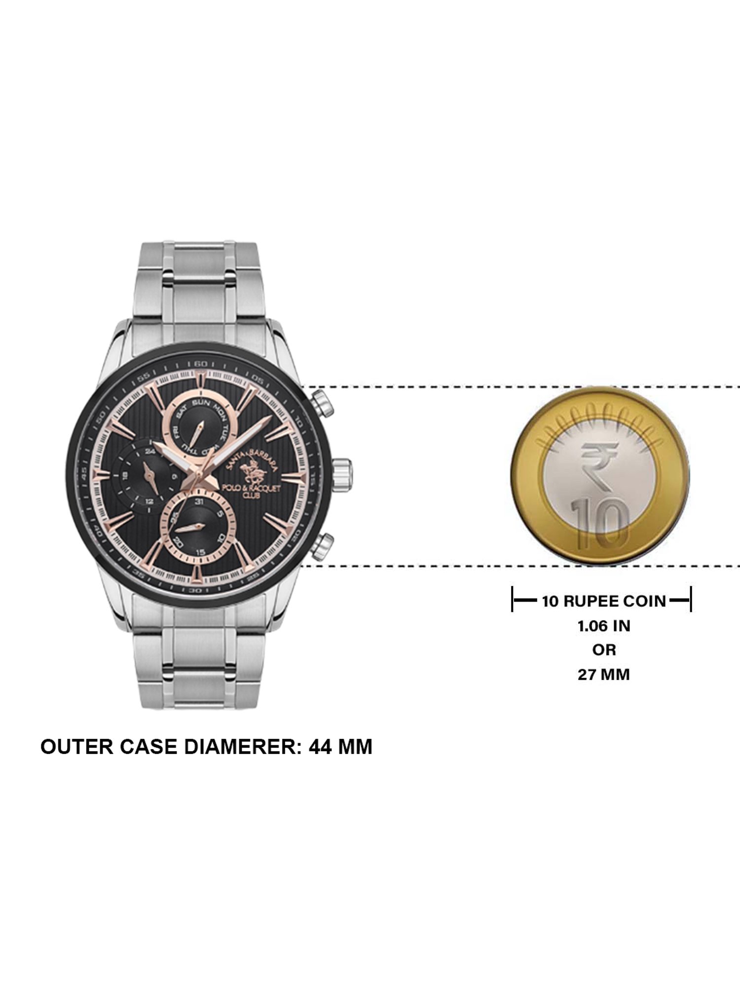 Santa Barbara Polo & Racquet Club SB.1.10446-5 Chronograph Watch for Men With Pen