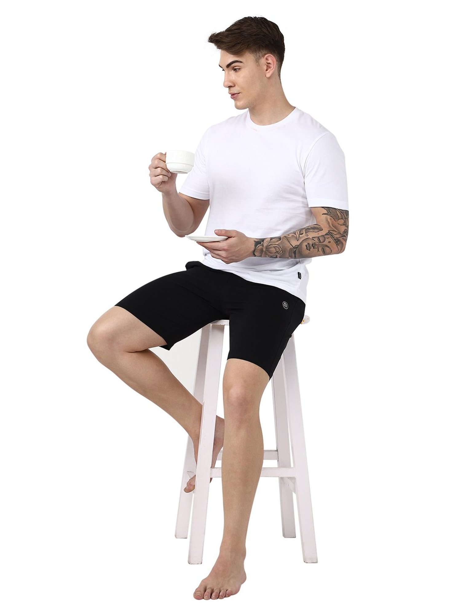 Dyca Black Regular Fit Shorts