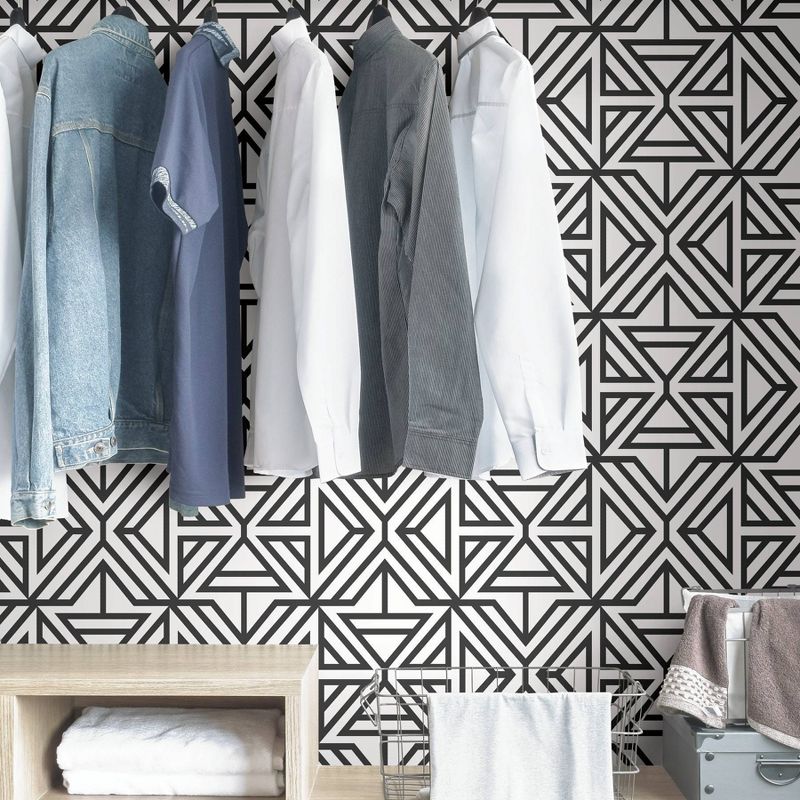 NuWallpaper Linear Peel and Stick Wallpaper Black