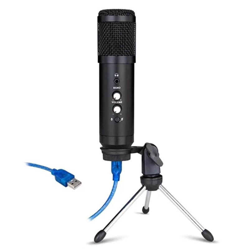 Professional USB Microphone BM800 Condenser Microphone With Ear Return Monitor Microphone Mute Reverb Computer Microphone MIC fo