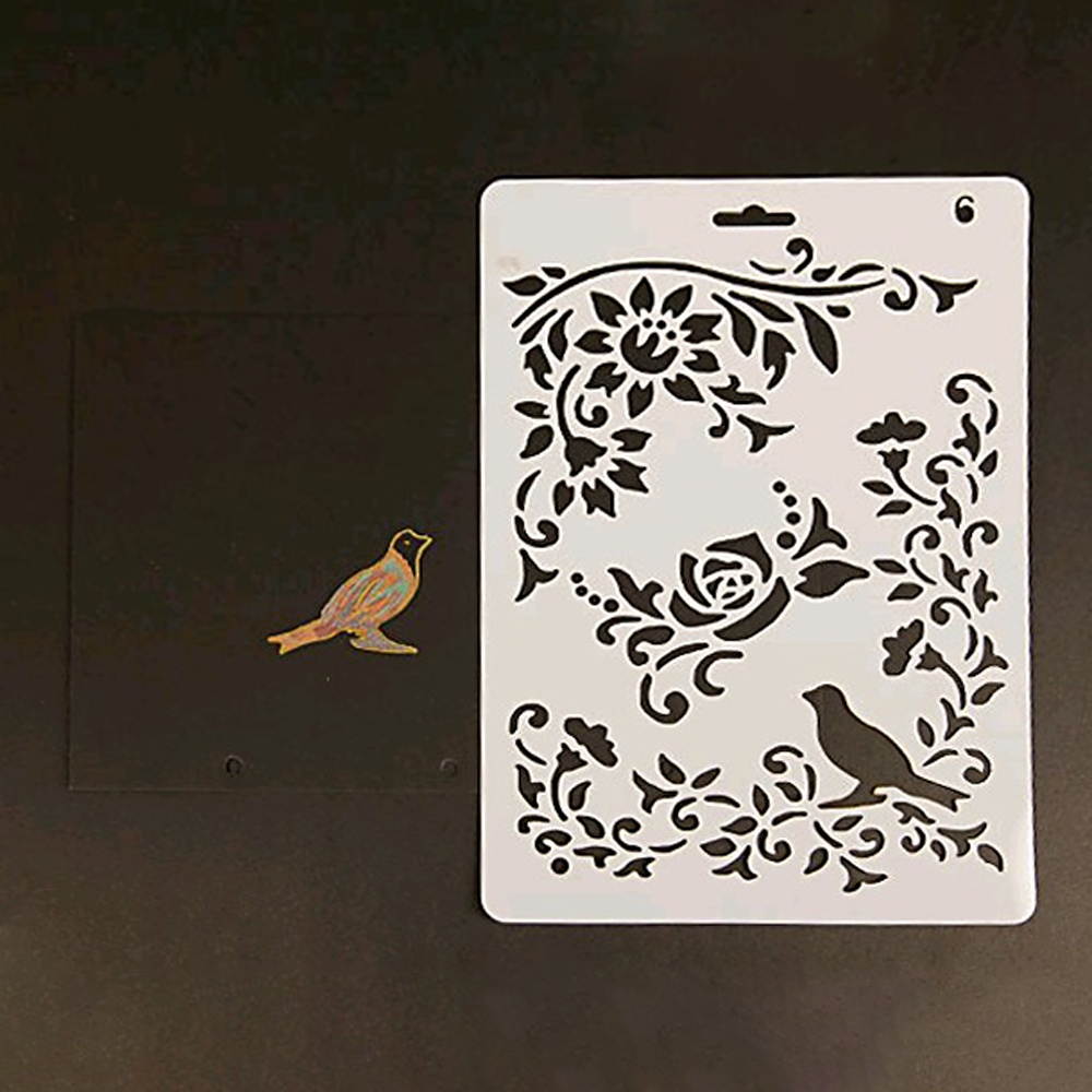 Multi-functional Drawing Stencils Hollow Out Design PP Plastic Templates Reusable for Children Students DIY Painting Craft Scrapbooking Photo Album Card Journal