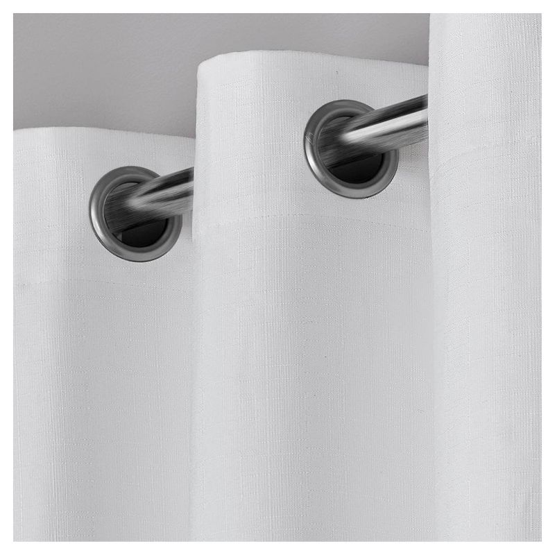 Linen Thermal Curtain Panel Set White (54"x108") - Exclusive Home