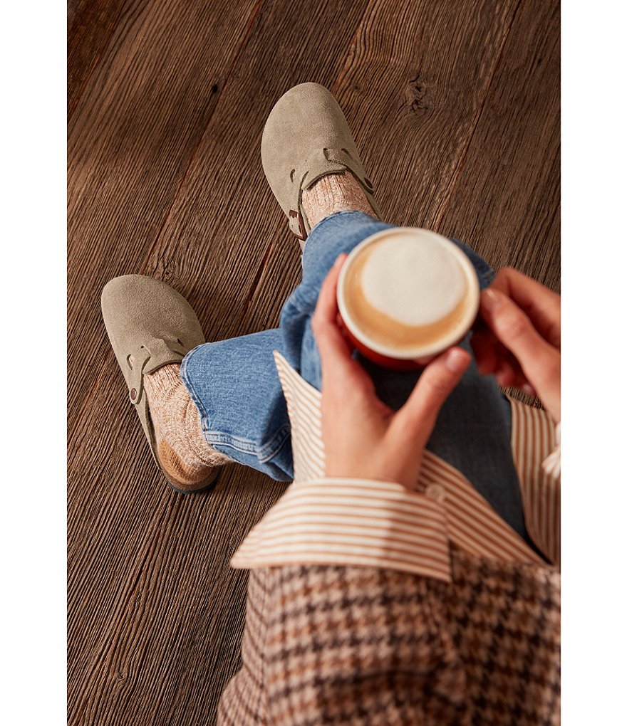 Birkenstock Women's Boston Suede Soft Footbed Clogs