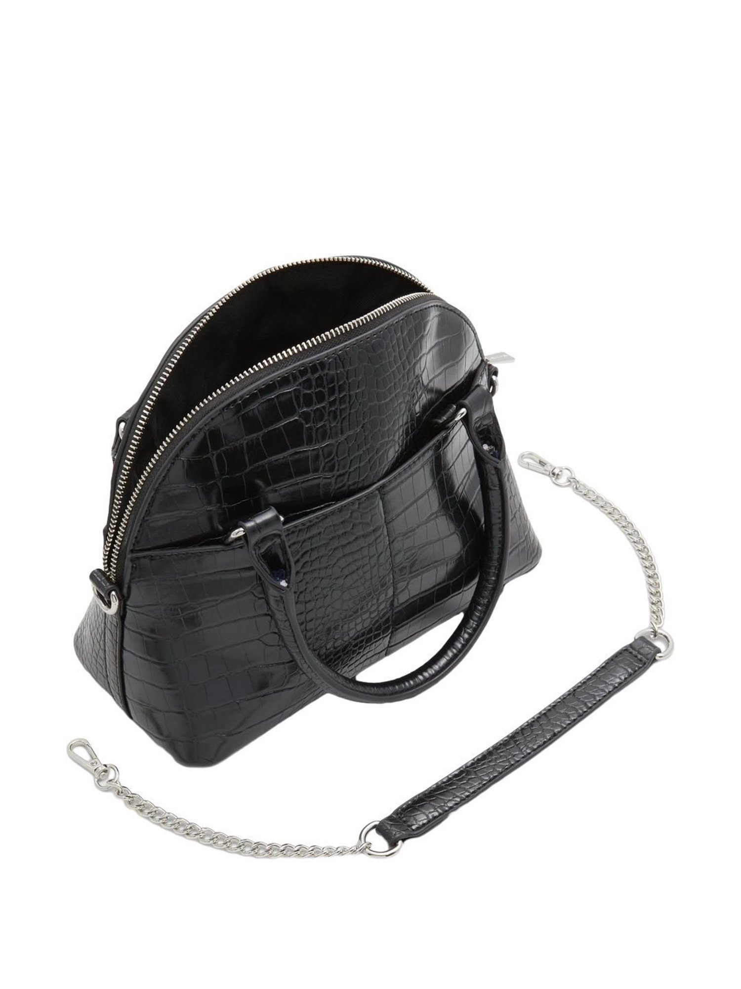 Call It Spring Black Textured Medium Handbag