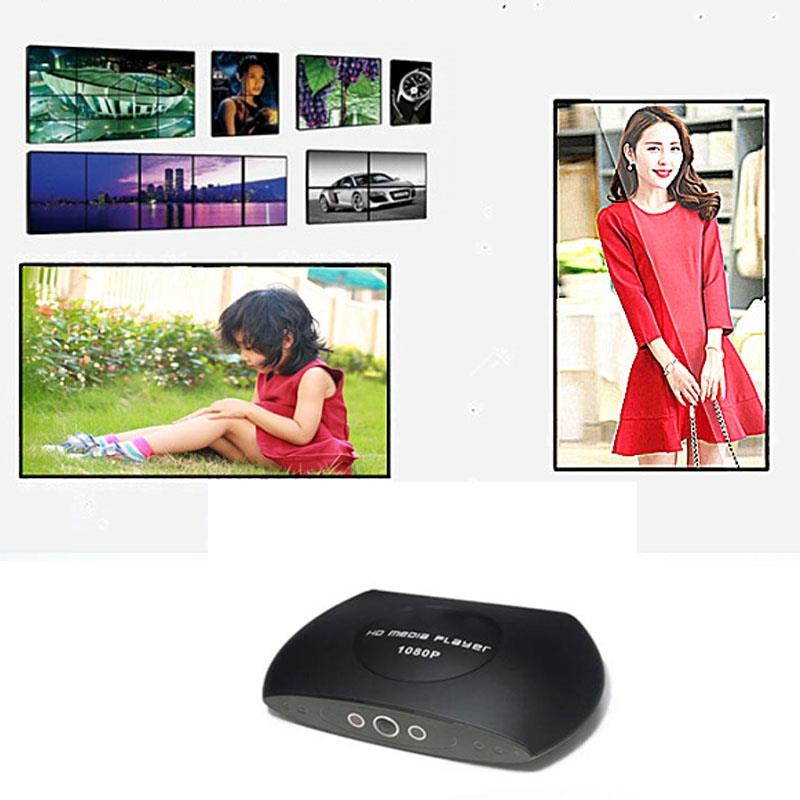 H.265/HEVC HD 1080P HD Media Player Advertising Autoplay Loop-Play Box, EU Plug(Black)
