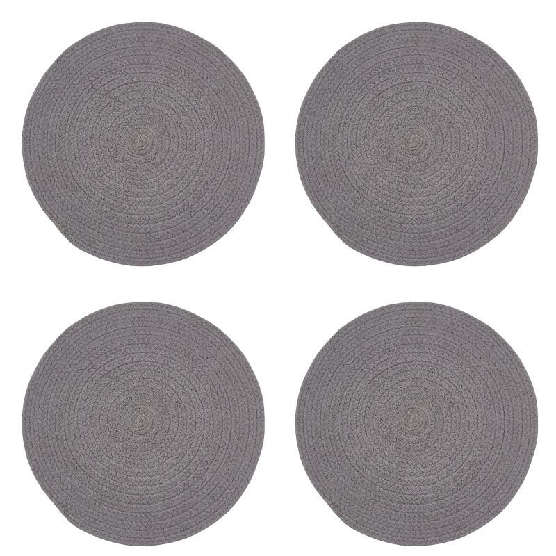 Split P Essex Round Placemat Set - Charcoal