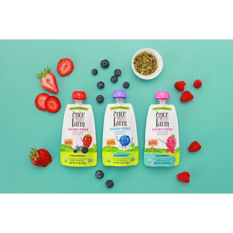 Once Upon a Farm Organic Raspberry Kids' Dairy-Free Yogurt - 3.2oz Pouch