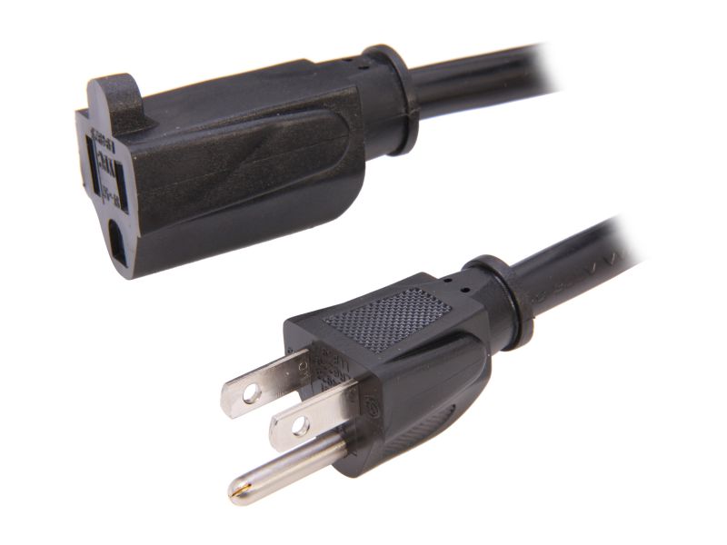 1M 16AWG Heavy Duty Power Extension Cord Power Extension Cable 3 Feet 1 Meters 3 Conductor NEMA 515P to NEMA 515R 13 Amp Power Cable ED70906