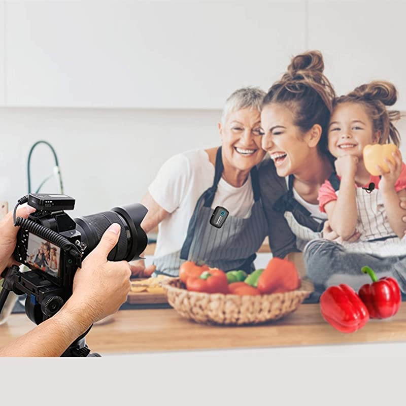 24GHz Wireless Lavalier Microphone System for Video Blink500 B2 DualChannel Mic Two Transmitters for DSLR Camera Mirrorless and Smartphone for YouTube Facebook Live Vlogging