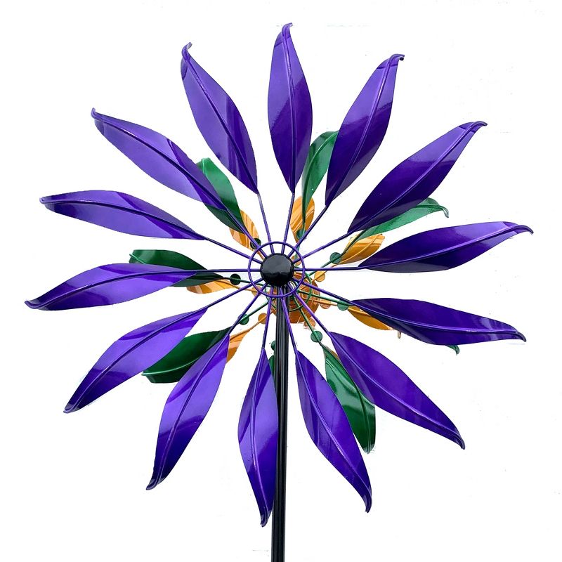 Home & Garden 85.0" Twisted Flower Wind Spinner Yard Decor Movement Regal Art & Gift  -  Decorative Garden Stakes