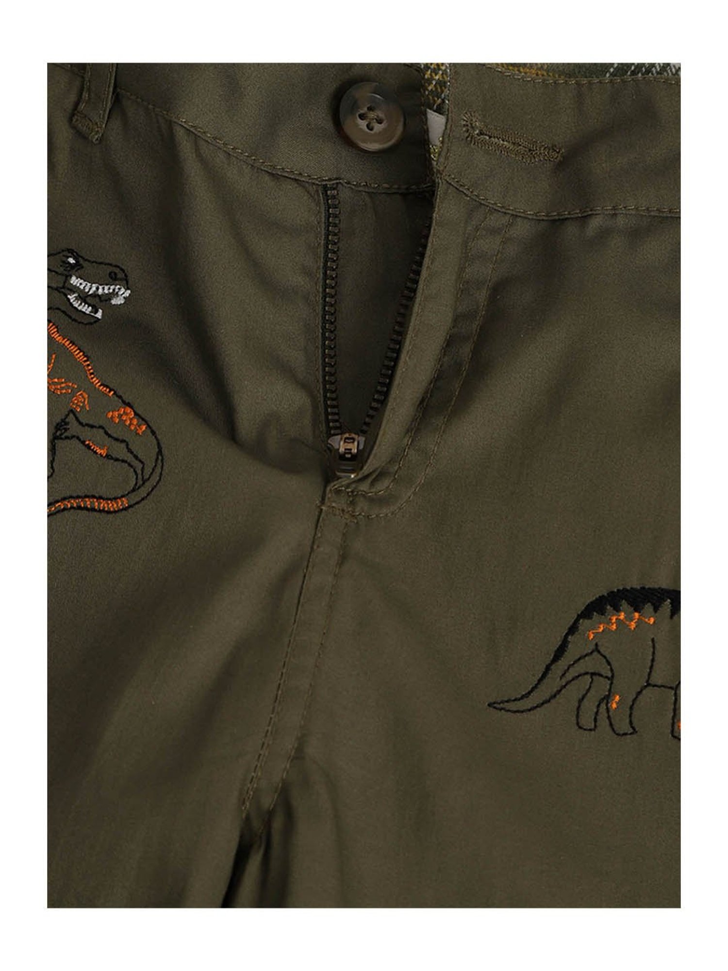 Cherry Crumble By Nitt Hyman Kids Olive Embroidered Shorts