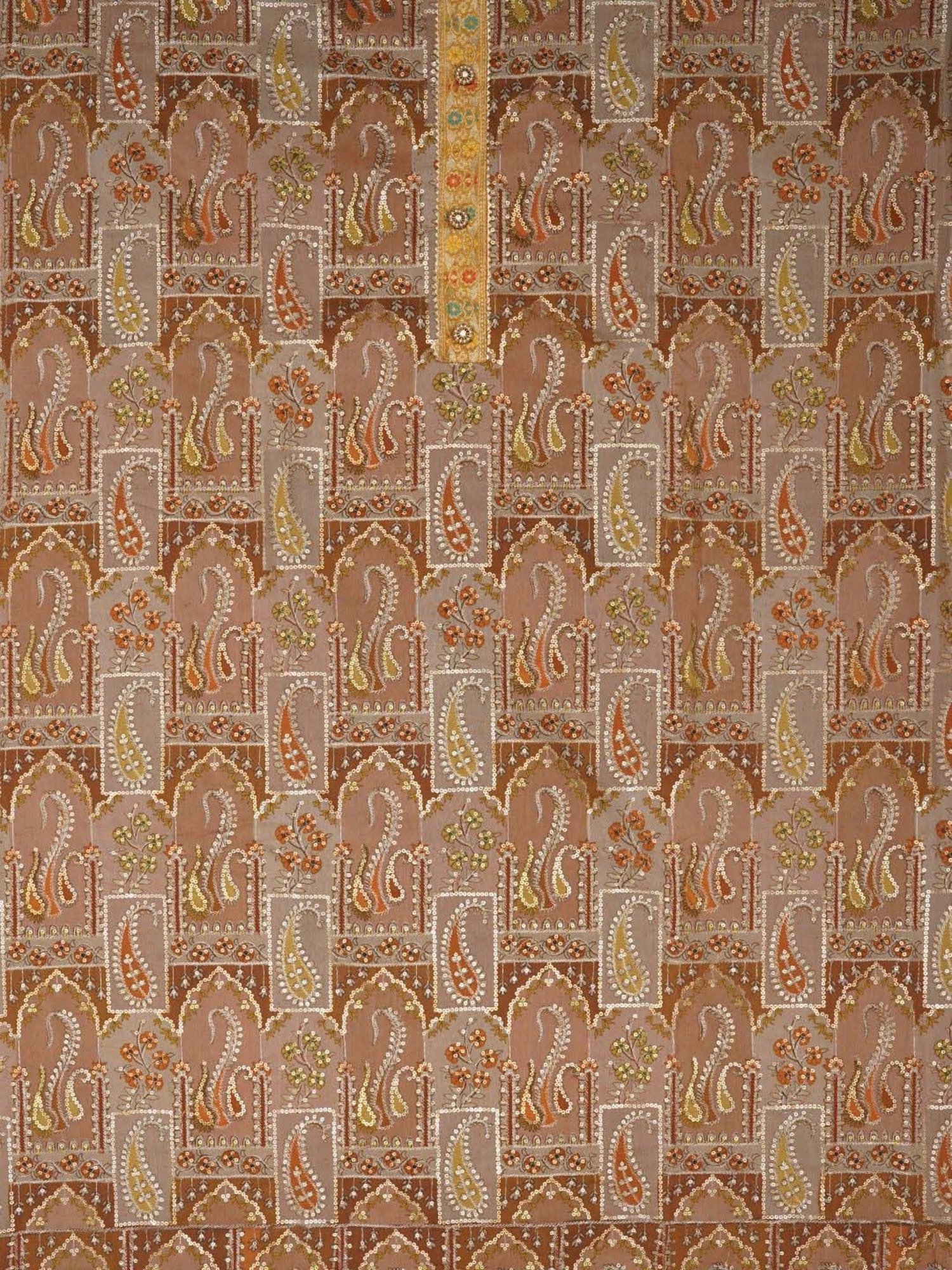 Jaipur Kurti Brown Embroidered Unstitched Dress Material