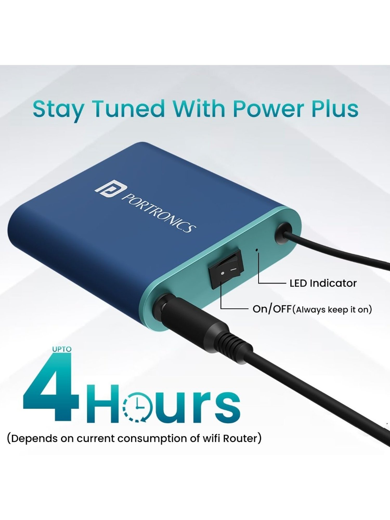 Portronics Power Plus Advanced 2000 mAh WiFi Router Power Bank (Blue)