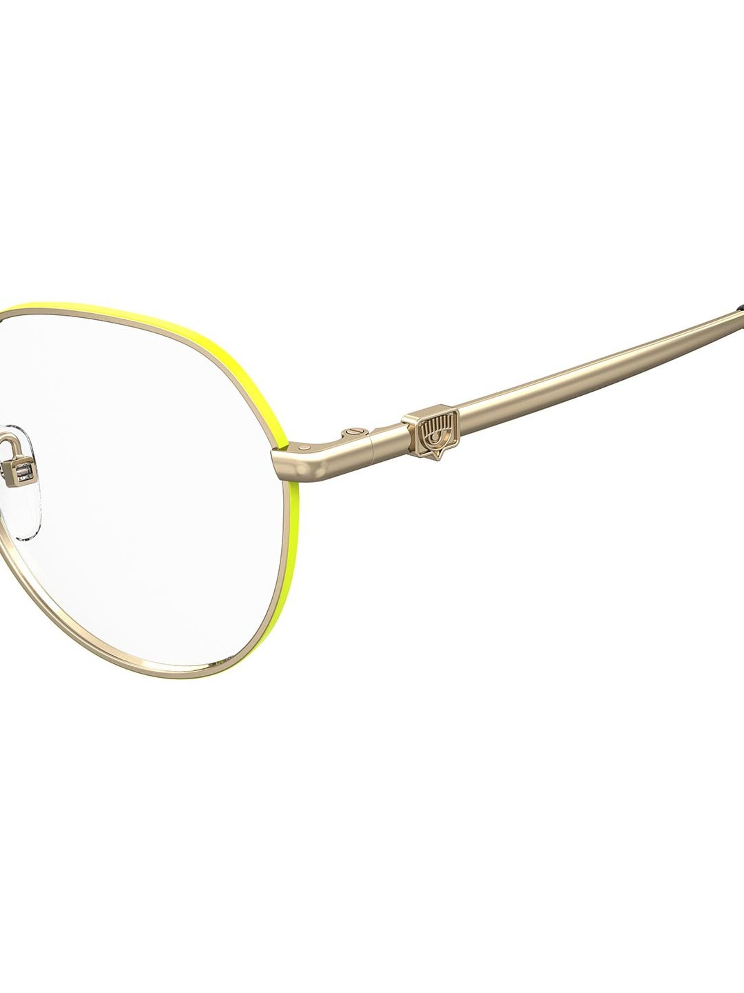 Chiara Ferragni Gold Oval Eye Frames for Women