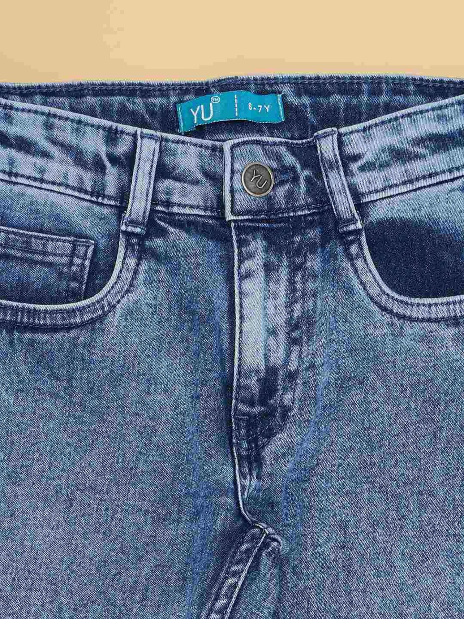 YU by Pantaloons Boys Blue Cotton Regular Fit Jeans