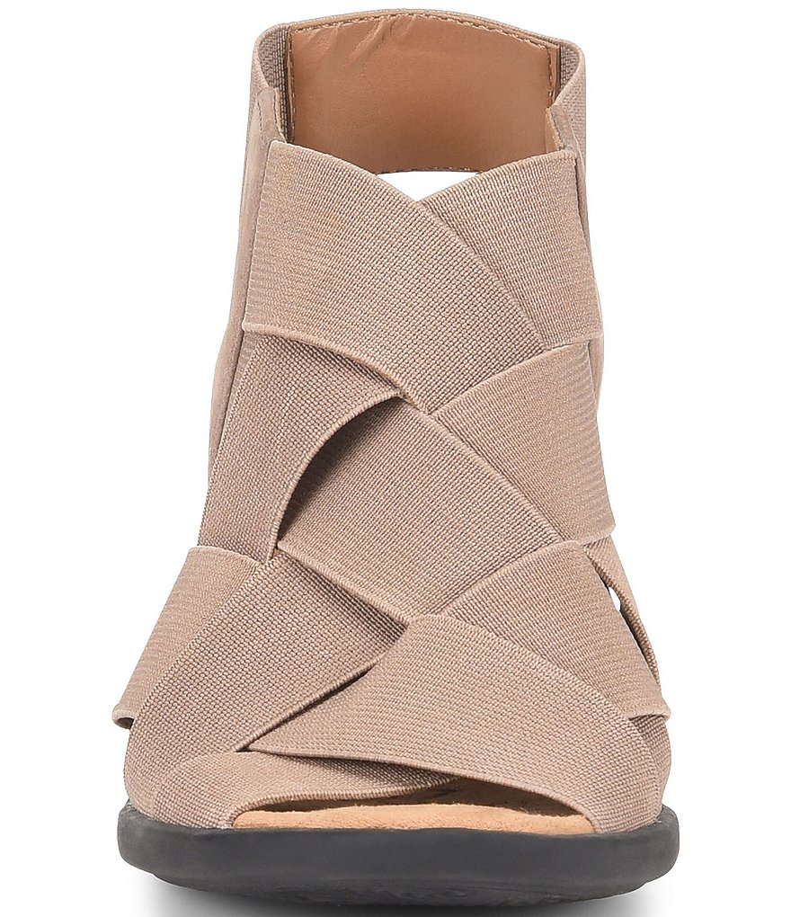 Comfortiva Farrow Elastic & Suede Woven Block Heel Sandals
