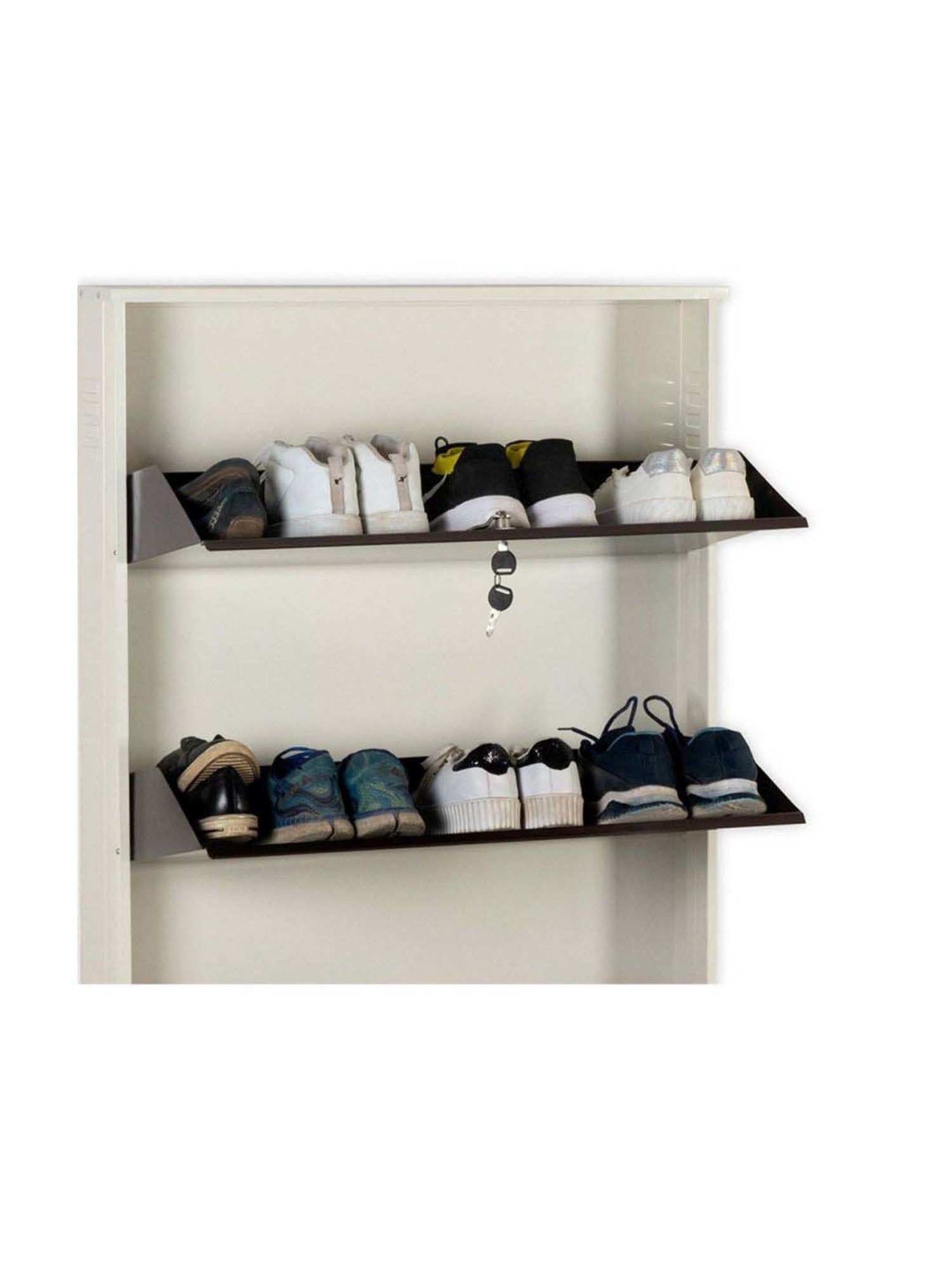 Delite Kom Metal Shoe Rack - 29" 5 Shelf, Ivory Coffee, PowderCoat, Wall Mount, DIY