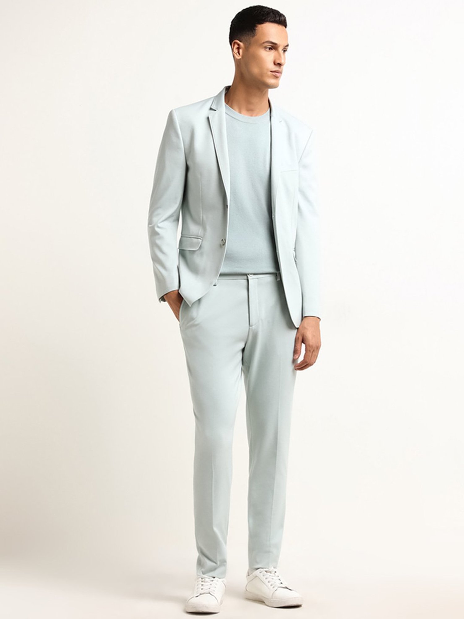 Arrow Sports Green Regular Fit Texture Waistcoat