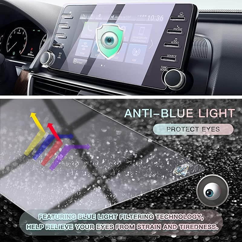 Car Screen Protector Center Control Navigation Touchscreen Protector for 2018 2019 2020 Accord Sport EX EXL Touring Tempered Glass HD Scratch Resistance 8inch Anti Blue Light