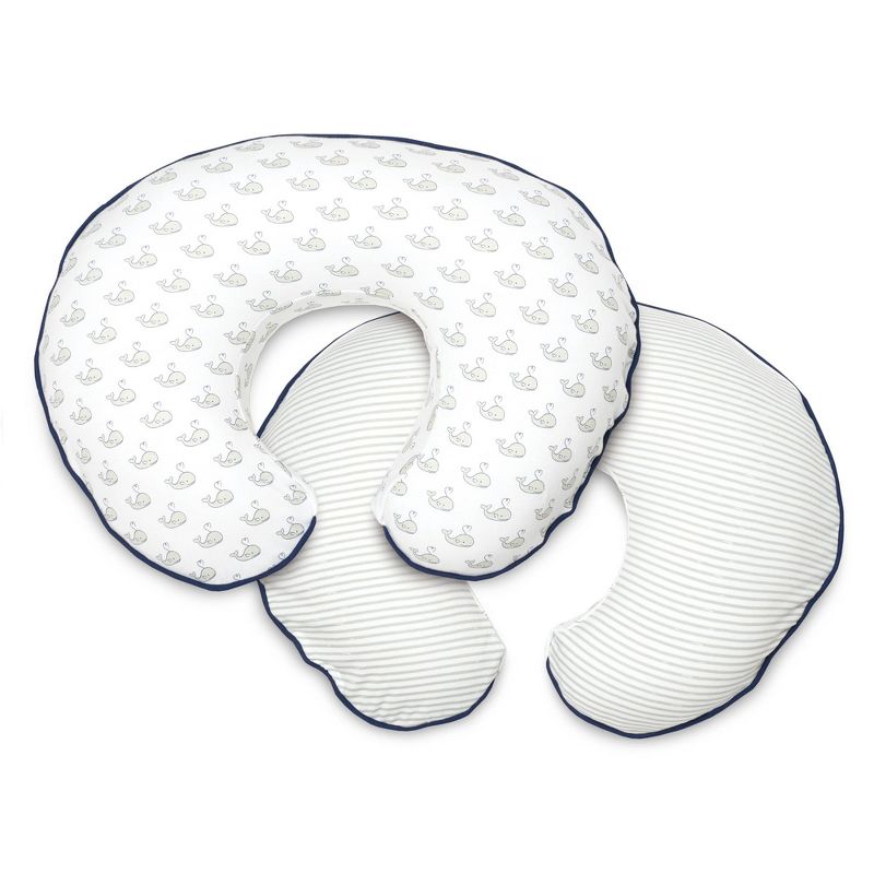 Boppy Organic Fabric Nursing Pillow Cover - Navy Little Whales