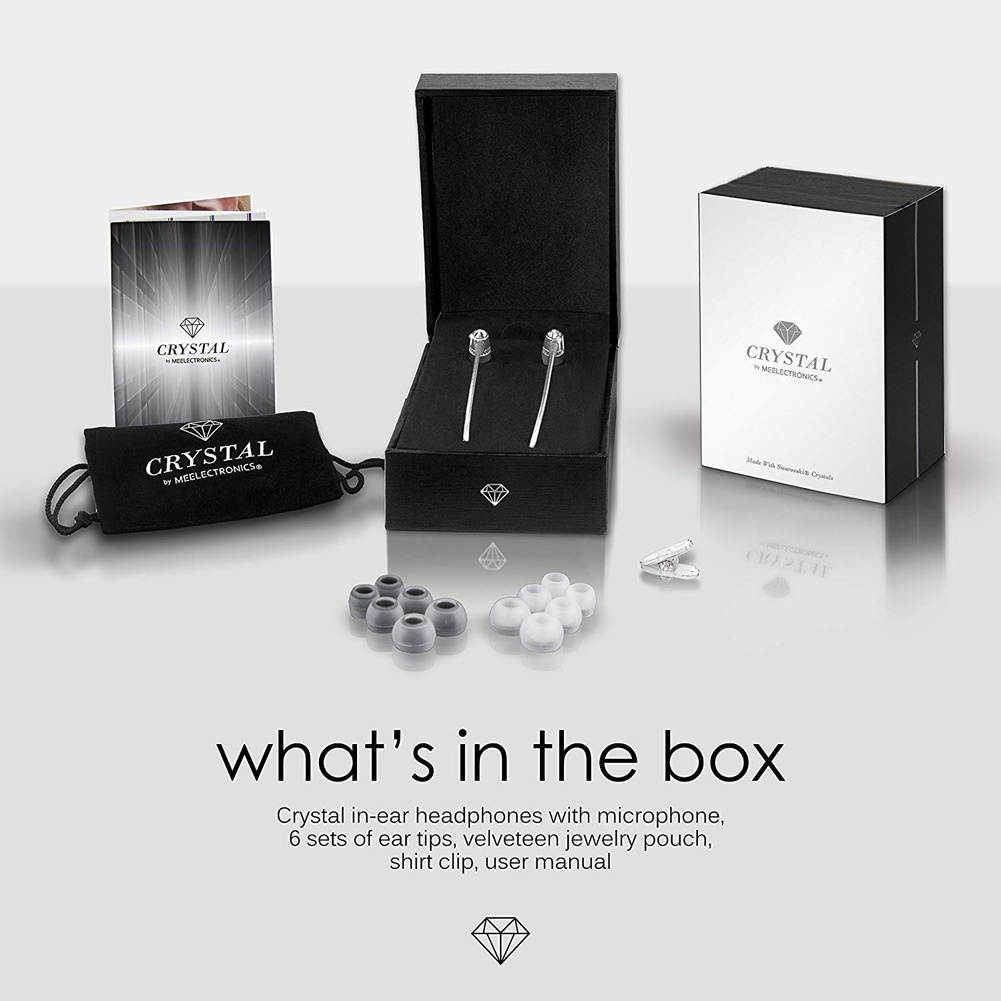 Mee audio Turquoise Blue  EP-M11J-TQ-MEE  In-Ear Headphones with Microphone Made with Swarovski Crystals