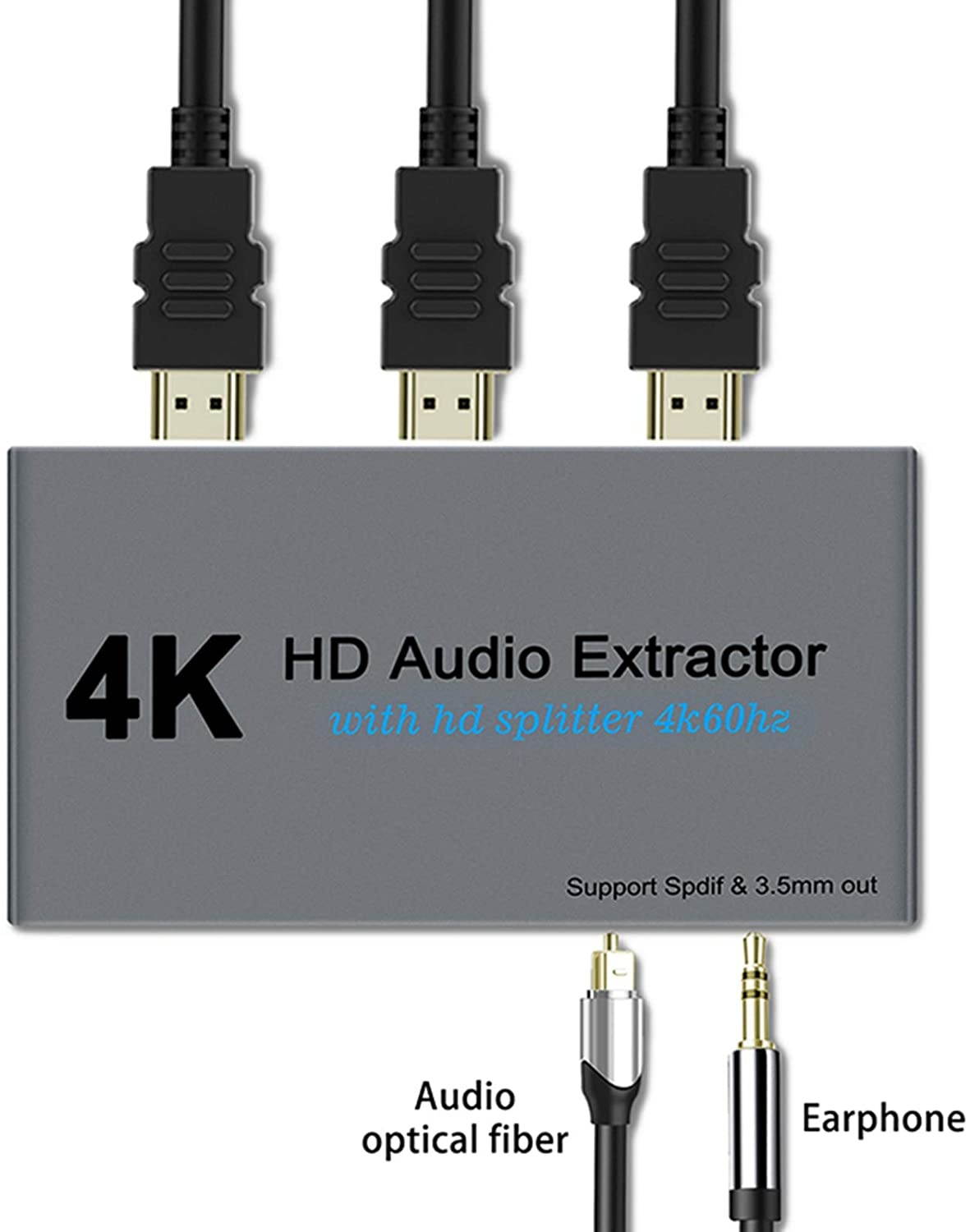 SOONHUA 4k HDMI Audio Extractor Higha&euro;&lsquo;Definition with 1 Points 2 Converter USB Port Computer Supplies