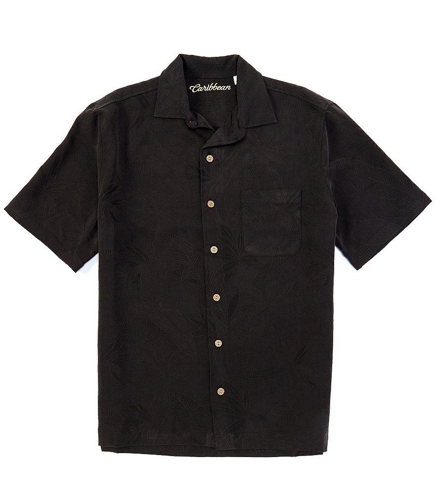 Caribbean Jacquard Short-Sleeve Woven Shirt