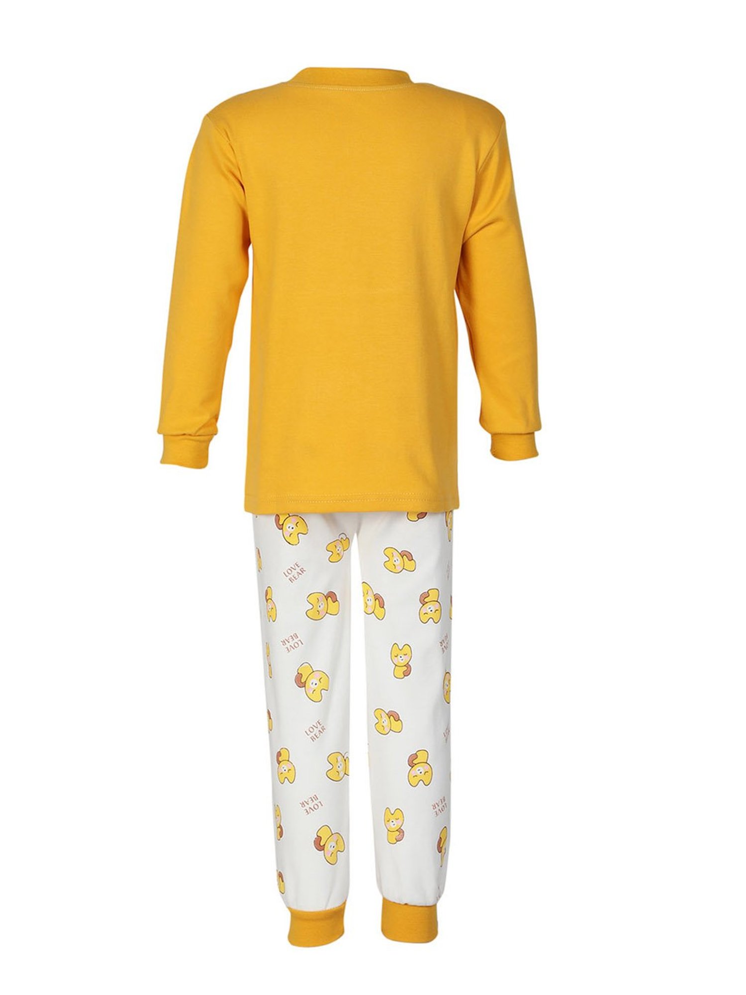 Passion Petals Girls Yellow & White Printed T-Shirt with Pajamas