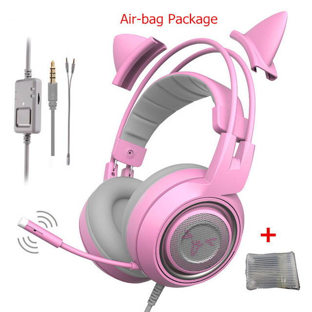 SOMIC G951S PS4 Gaming Headset with Cat Ear Microphone PC Gamer Earphones Bass Game Headphones for Mobile Phone/New xbox One/Mp3