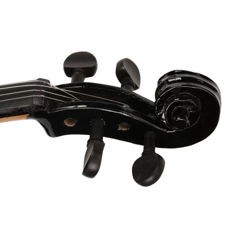1/2 Size Black Acoustic Violin with Case Bow Rosin