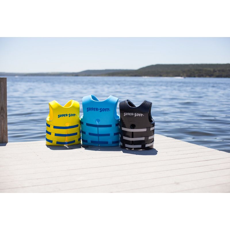 TRC Recreation Super Soft Vinyl Coated Foam USCG Type III PFD Adult Water Safety Life Jacket Vest, Blue, Medium