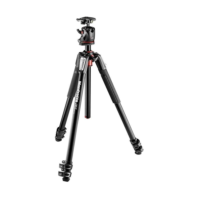 055 Aluminum 3-Section Tripod Kit with Horizontal Column and Ball Head (MK055XPRO3-BHQ2), Black