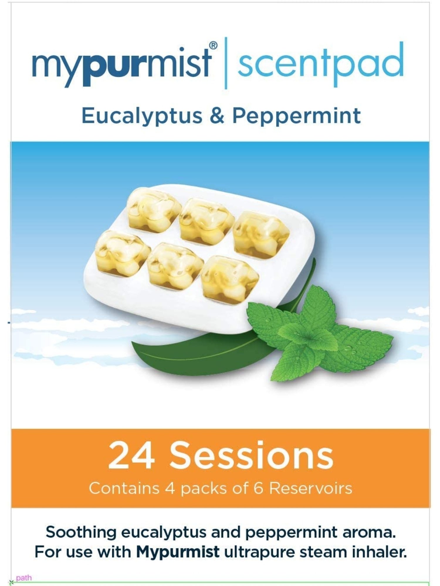 Mypurmist Eucalyptus and Peppermint Scentpad for Mypurmist Ultrapure Handheld Vaporizer & Humidifier