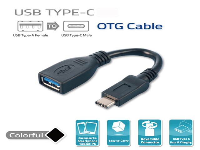 Akust USB Type-C OTG to USB 3.0 Type A Female Cable 5.5 Inch