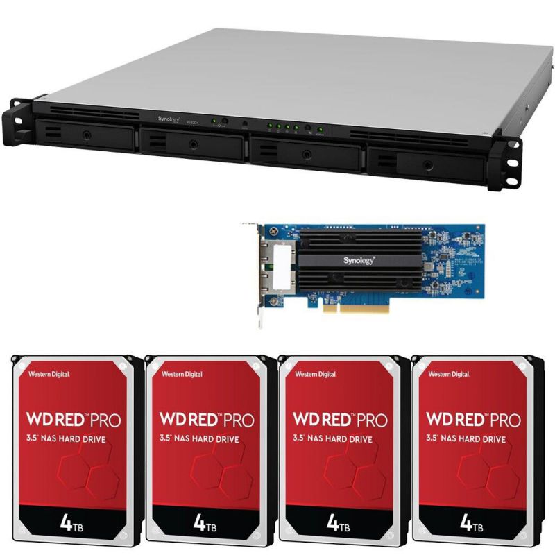 Synology RS820+ 4-Bay RackStation NAS with Synology 10Gb Adapter 18GB RAM 16TB (4x4TB) of Western Digital RED PRO NAS Drives Fully Assembled Tested By CustomTechSales