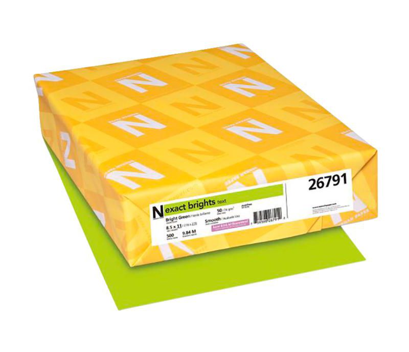Exact Color Copy Paper, 8-1/2 x 11 Inches, 20 lb, Bright Green, 500 Sheets