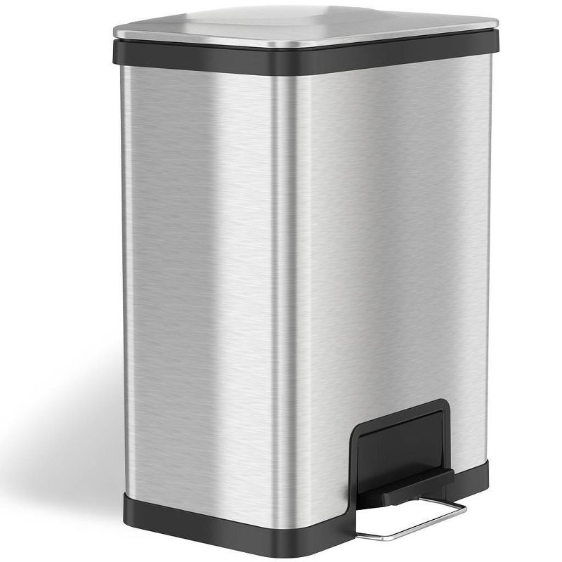 halo quality 13gal AirStep Feather Light Stainless Steel Step Trash Can