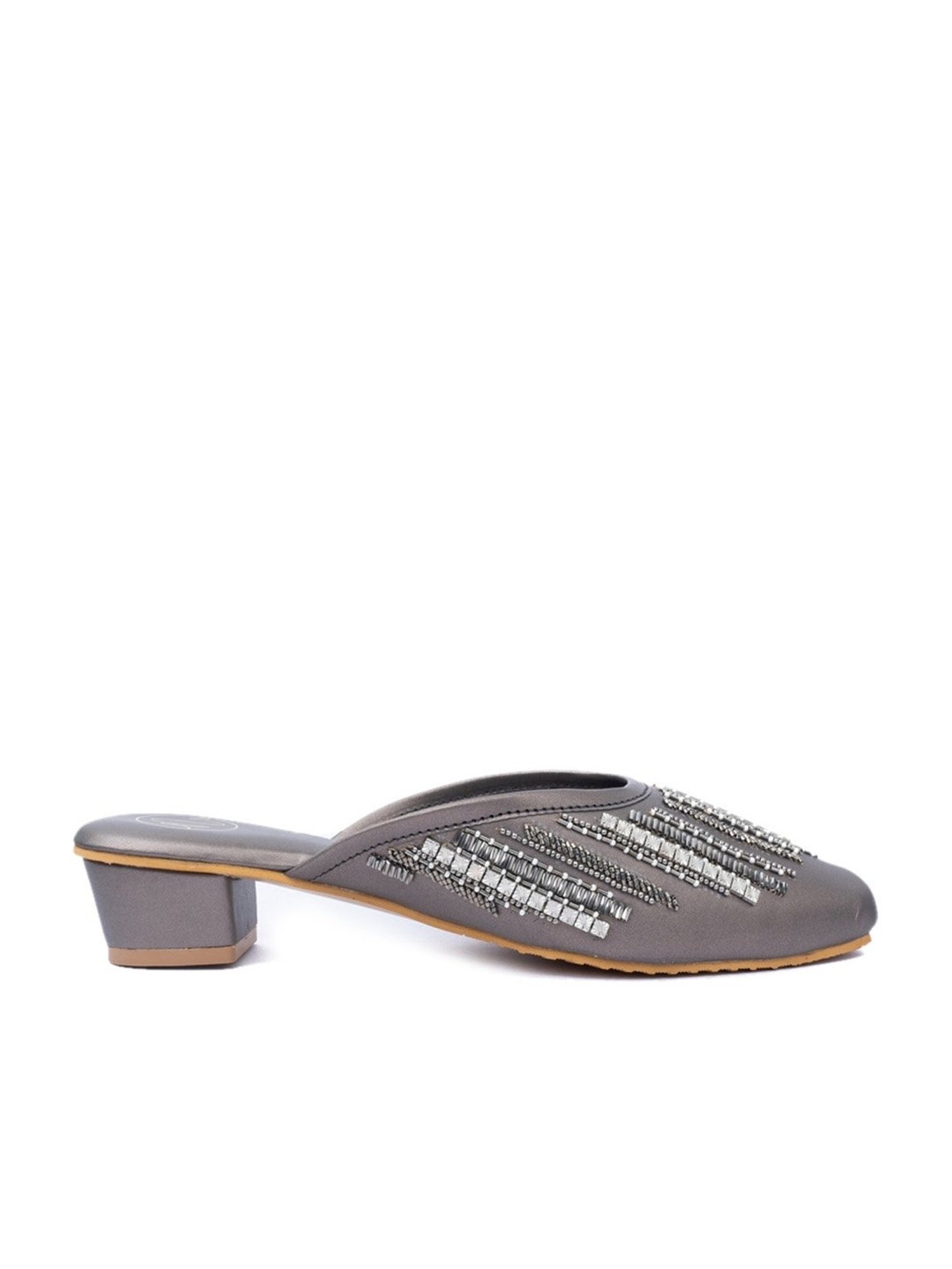 NR by Nidhi Rathi Women's Metallic Mule Shoes