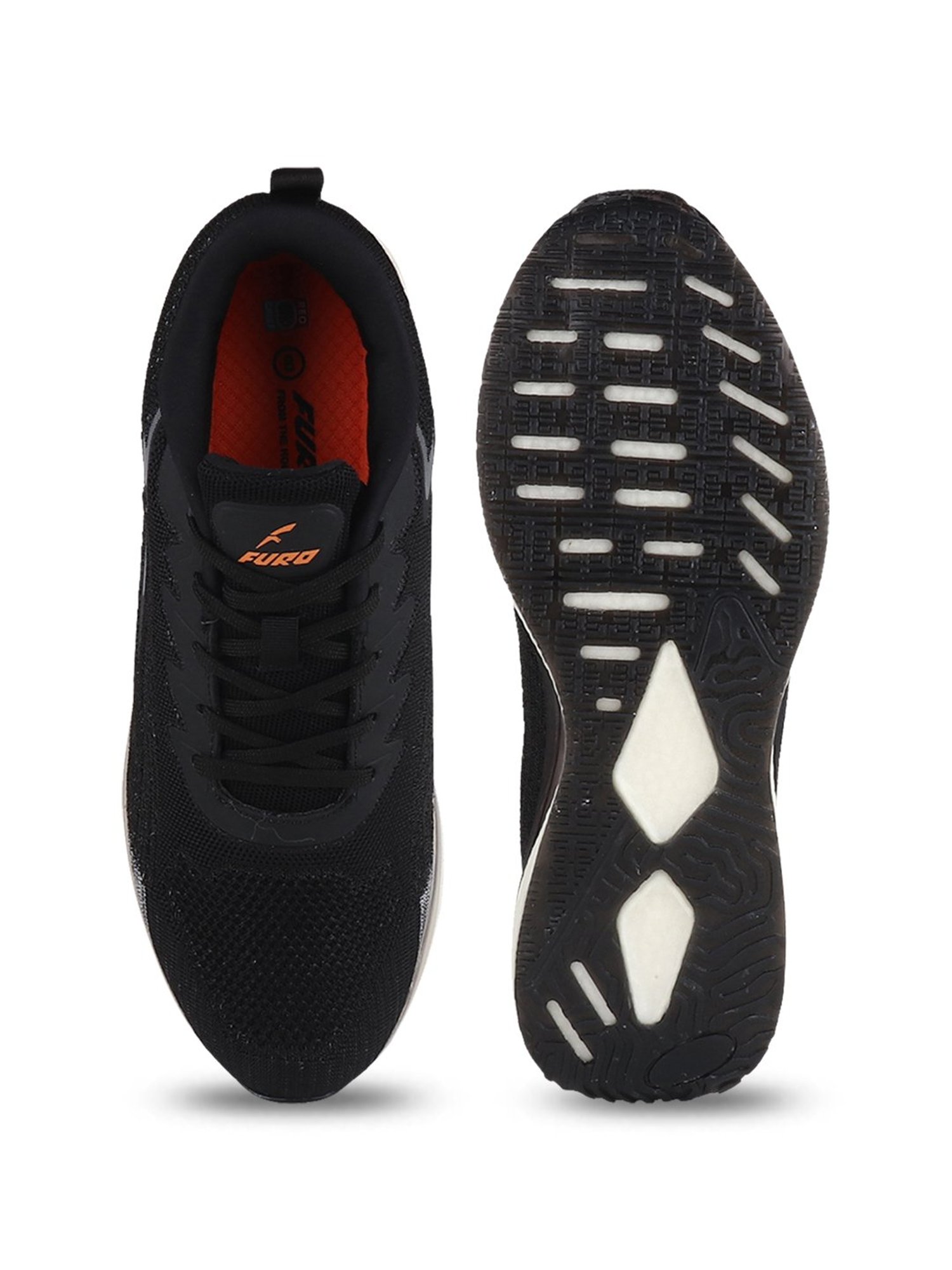 Furo by Red Chief Men's Black Running Shoes