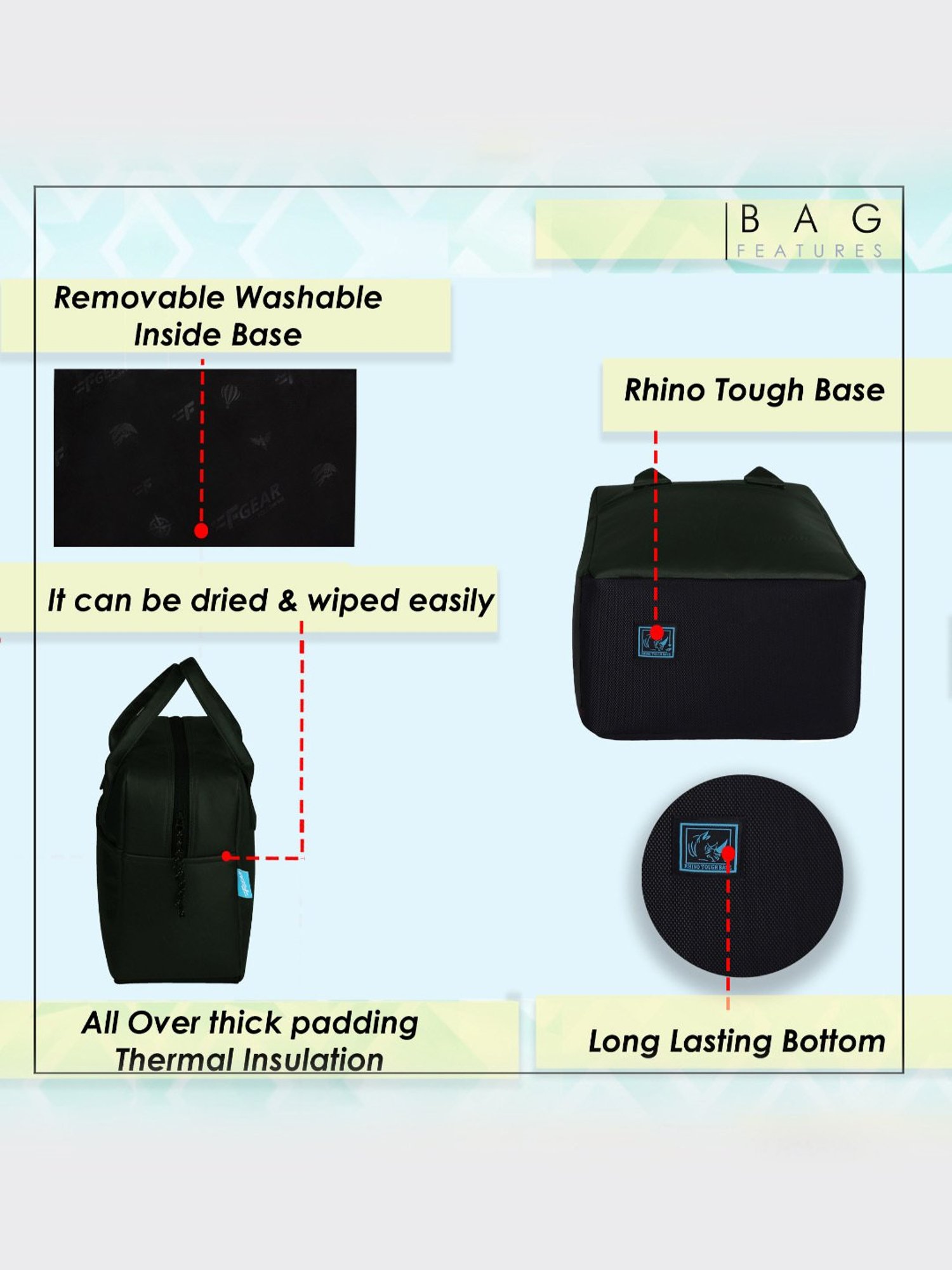 F Gear Modish Olive Green Medium Lunch Bag