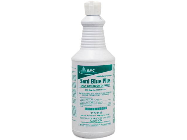 RMC 11771415 Sani Blue Plus Bathroom Cleaner, Liquid, 0.25 gal. (32 fl. oz.), Fresh Scent, Blue