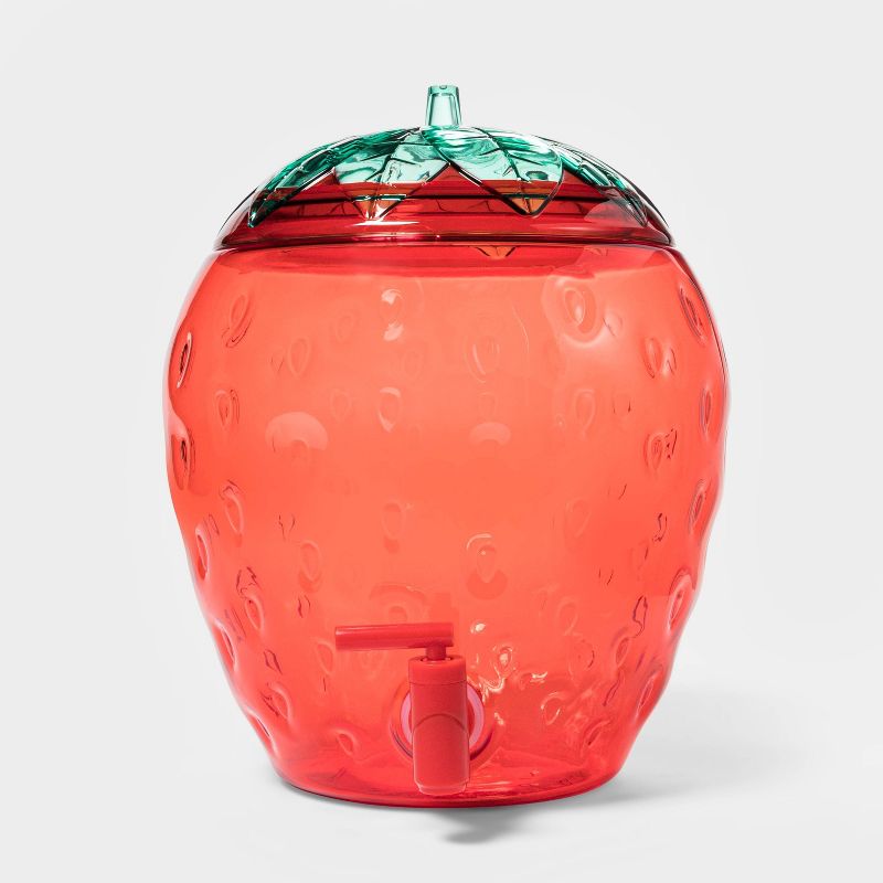 2.1gal Plastic Strawberry Beverage Dispenser Red - Sun Squad™