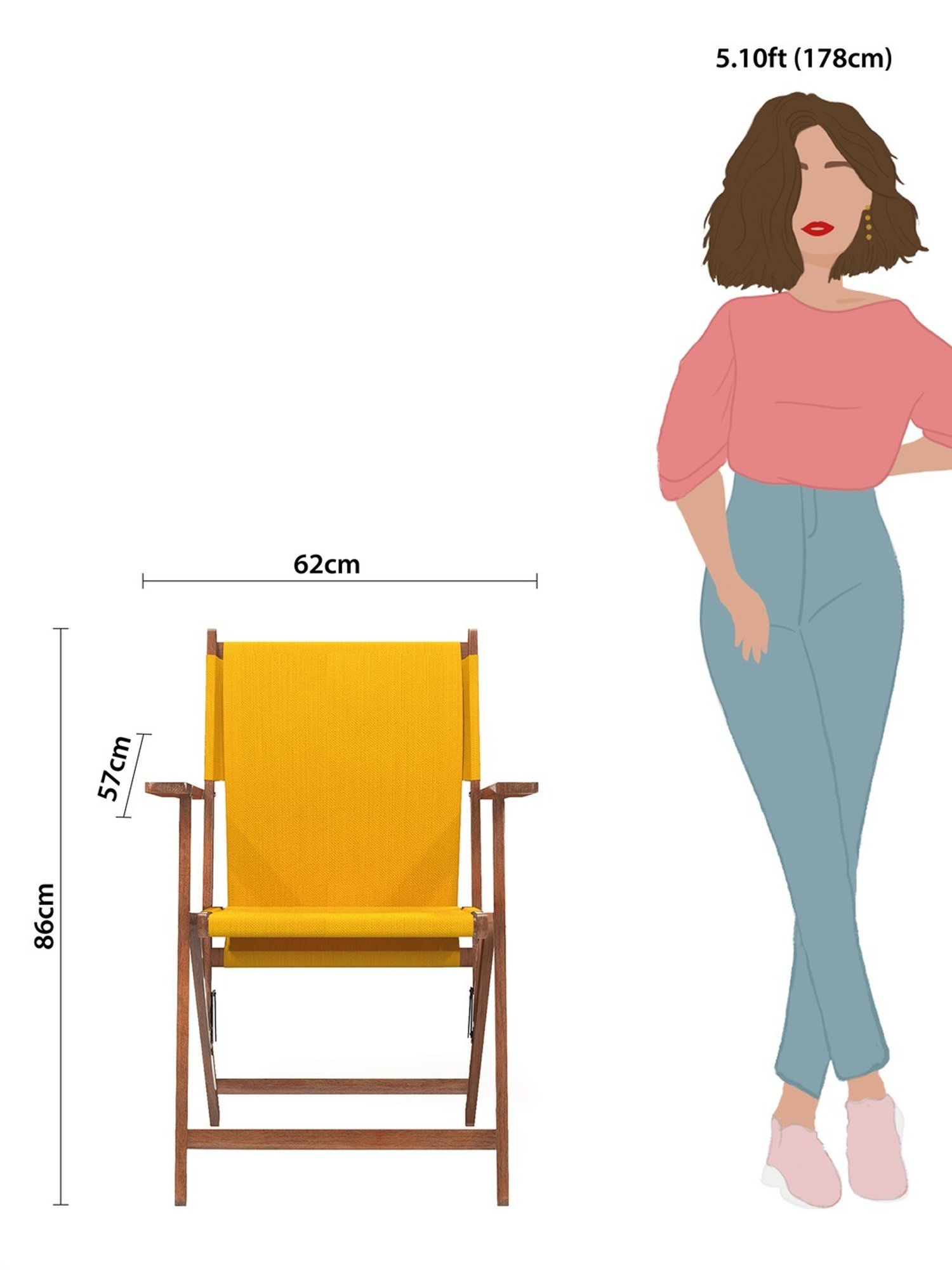 Chumbak Bistro Sahara Solid Teal Green Wood Folding Chair