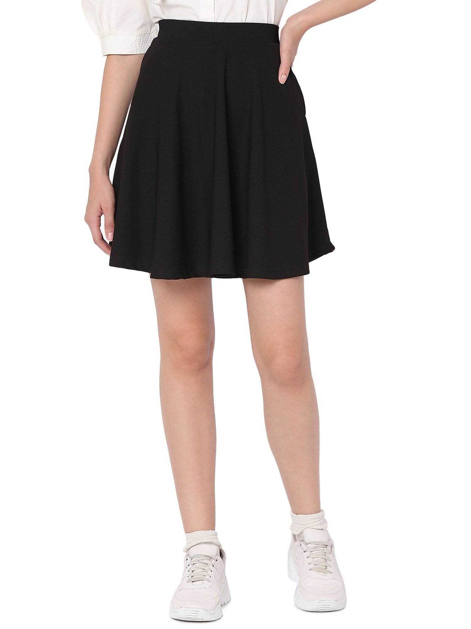 Smarty Pants Black Cotton Mini Skirt