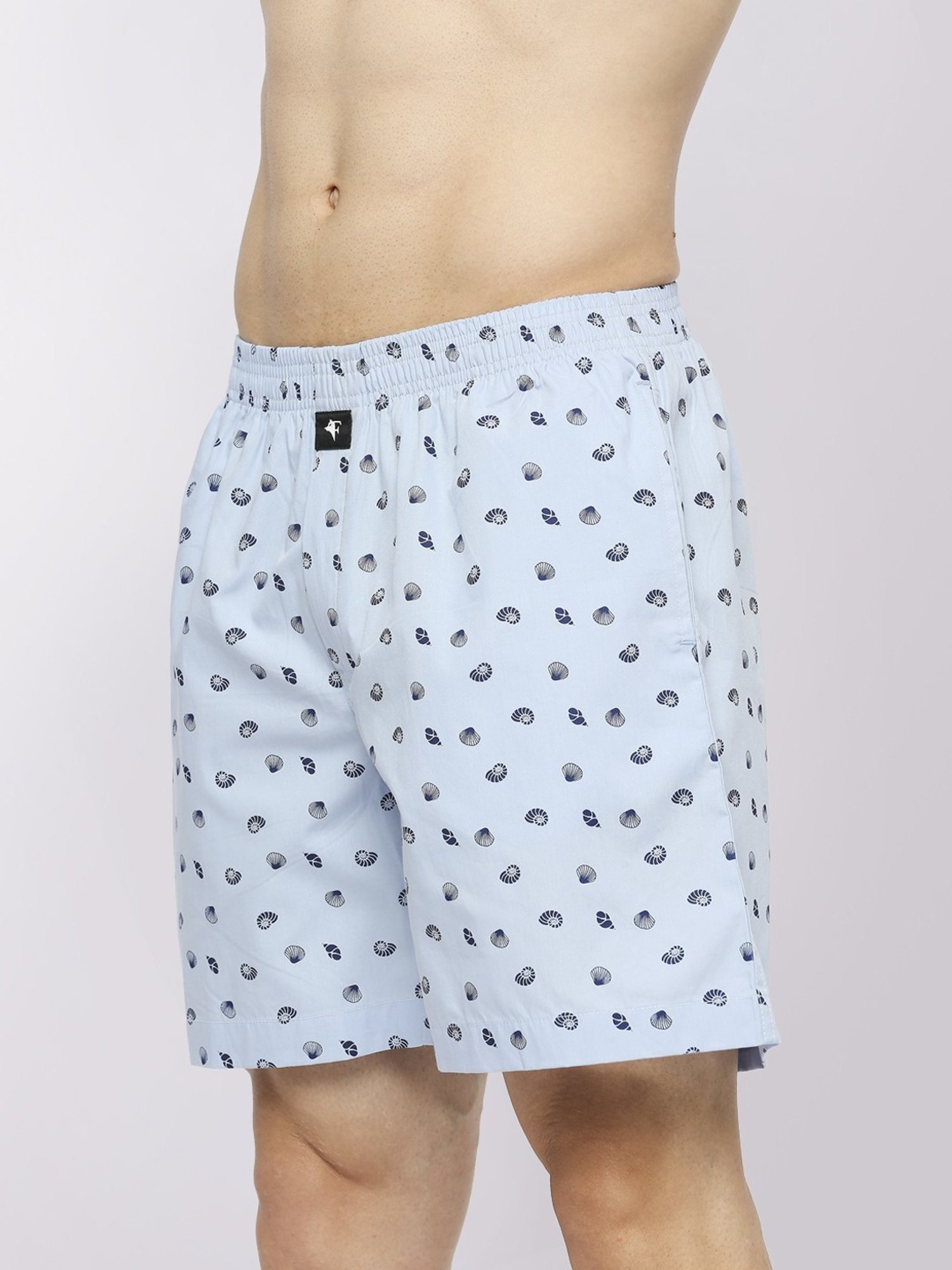 Frenchie Sky Blue Cotton Relaxed Fit Printed Boxers