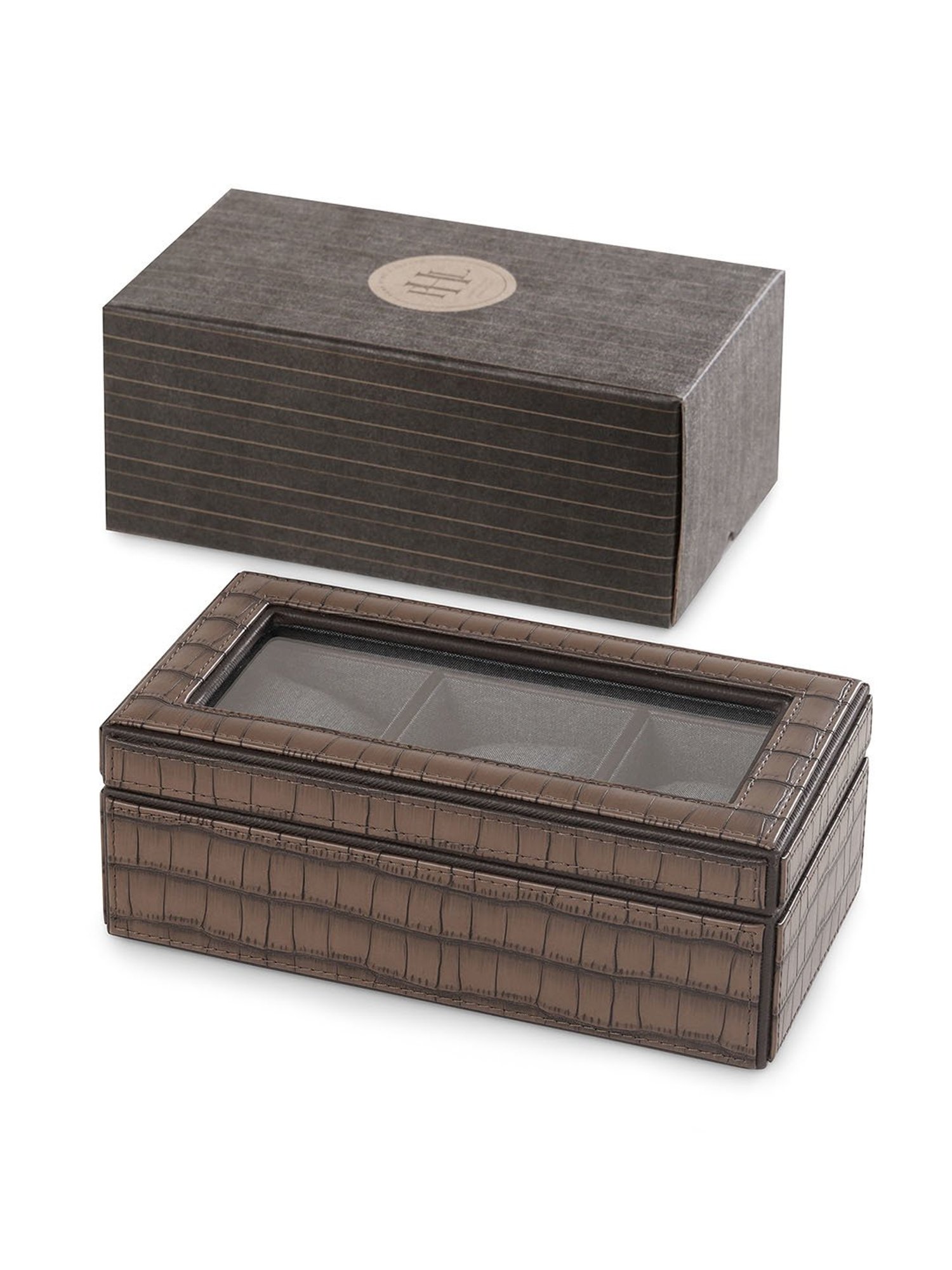 Pure Home and Living Brown Leather Watch Organiser