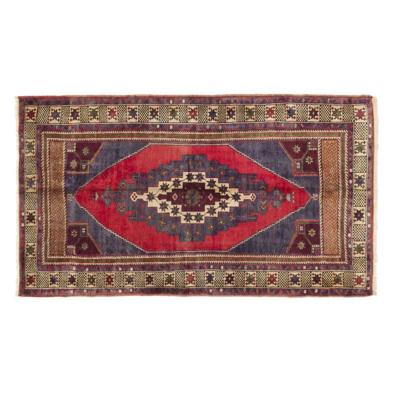4'1"x7'2" Vintage One-of-a-Kind Kasjen Rug Red - Revival Rugs