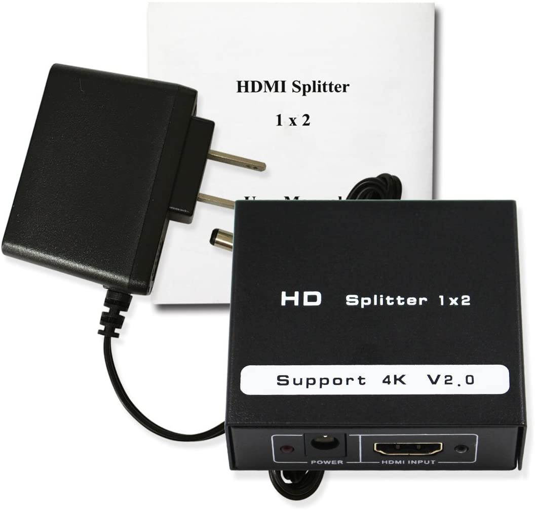 Wiistar HDMI 2.0 Splitter Converter 1x2 Ver 2.0 Certified 4kx2k/60Hz for Full HD 1080P & 3D (One Input to Two Outputs)