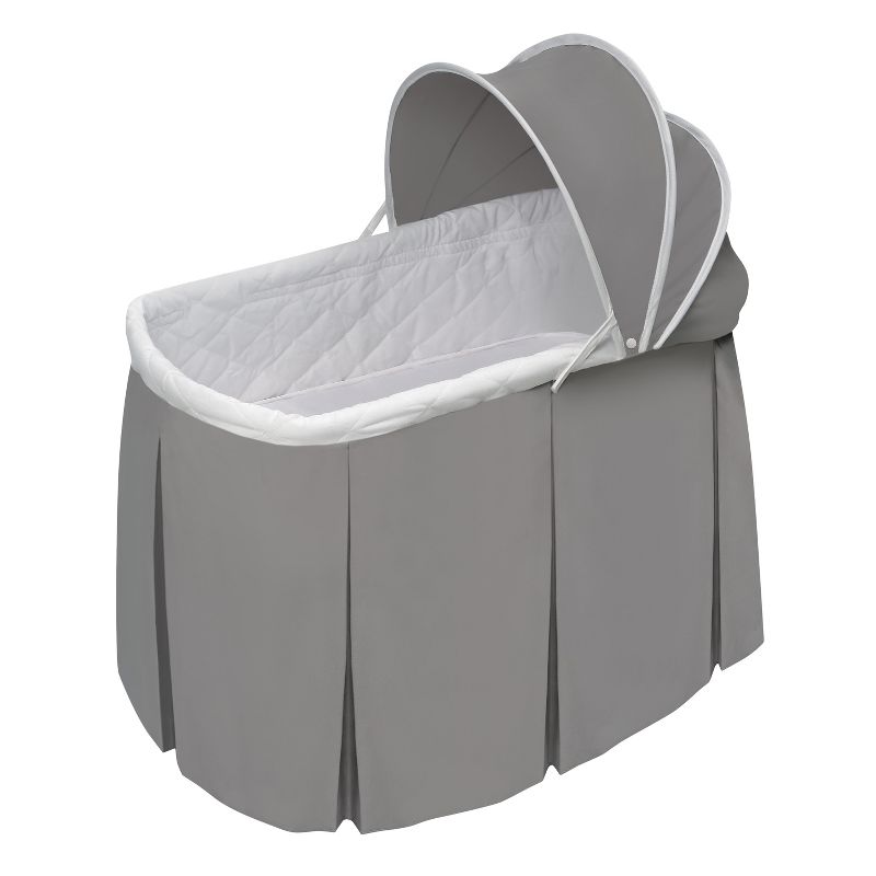 Badger Basket Cuddles Rocking Doll Bassinet - Gray/White