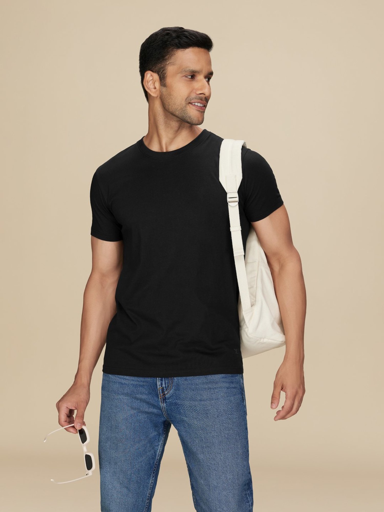 XYXX Pitch Black Cotton Regular Fit T-Shirts